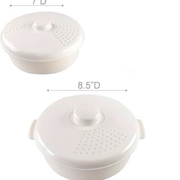 HOME-X Microwave Multi-Purpose Steamer Bowls w/ Lids Set of 2 BPA Free - Picture 12 of 14